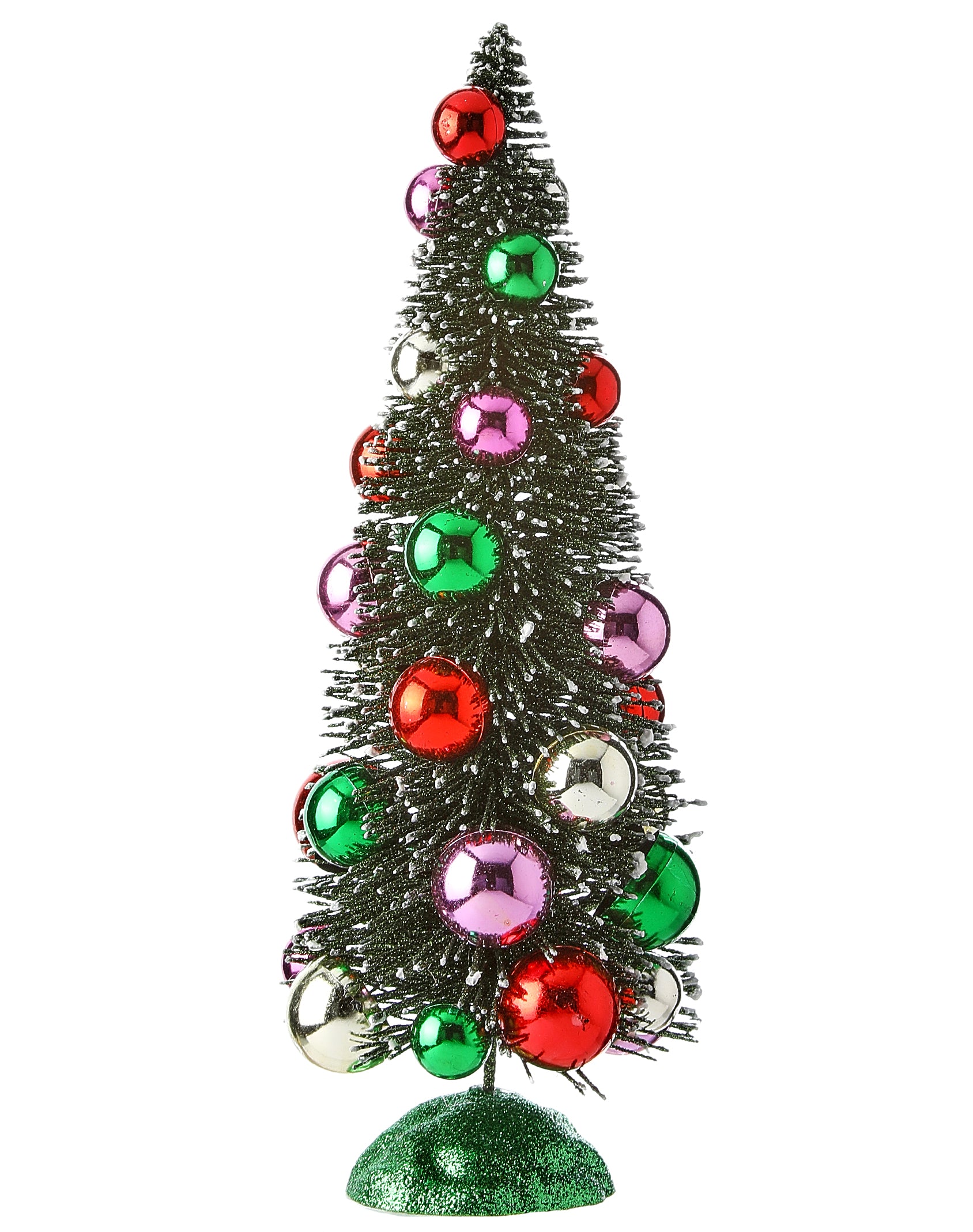 The Canton Christmas Shop 11 inch multicolor ball bottlebrush tree retro midcentury christmas decor