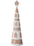 The Canton Christmas Shop 15 inch Frosted Gingerbread Cone Christmas Tree Decoration on kitchen table