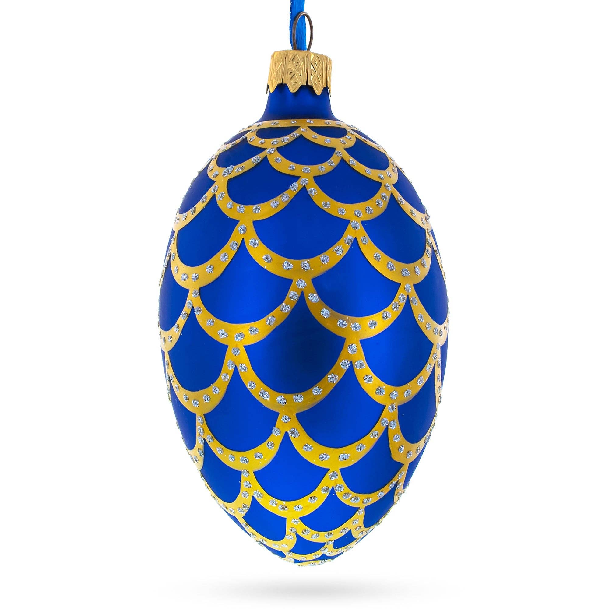 The Canton Christmas Shop 1900 Royal Pine Cone Glass Easter Egg Faberge Ornament Old World Europe Ukraine Artisan Handpainted