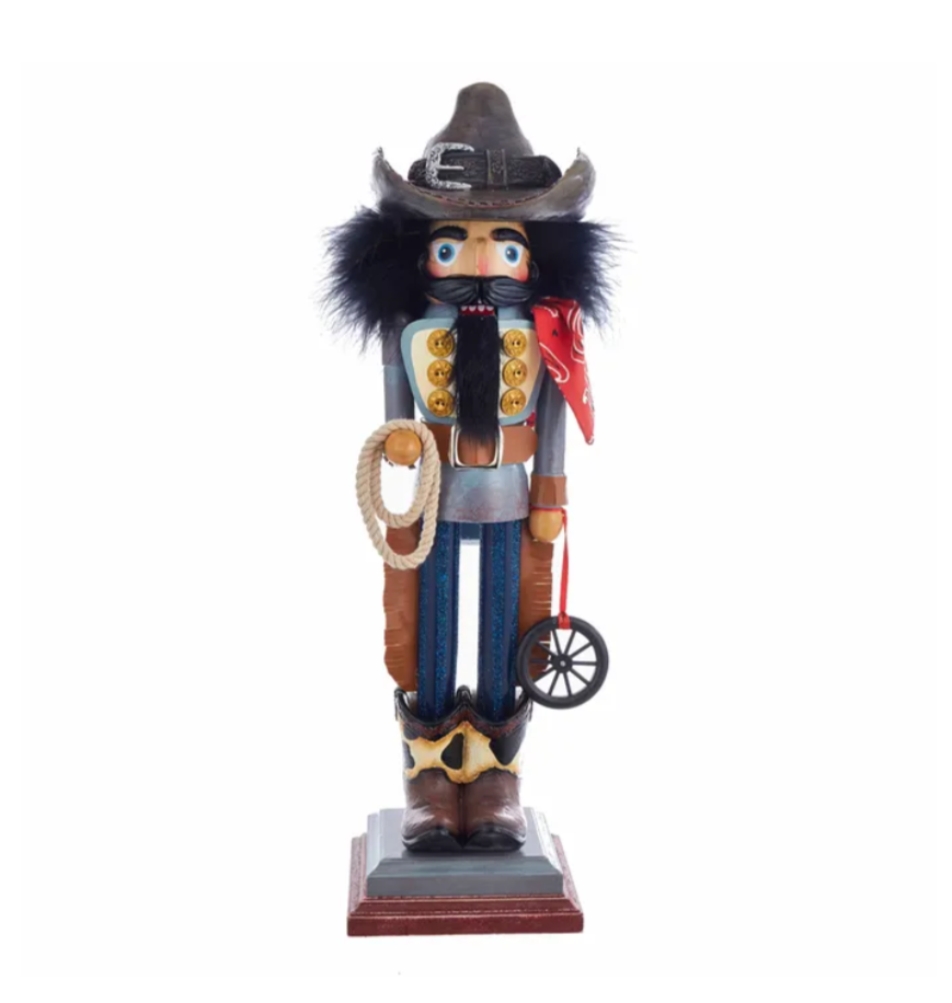 The Canton Christmas Shop 19" Hollywood Nutcrackers Cowboy Nutcracker Texas Rope Wagon Wheel Boots Cowboy Hat Bandana