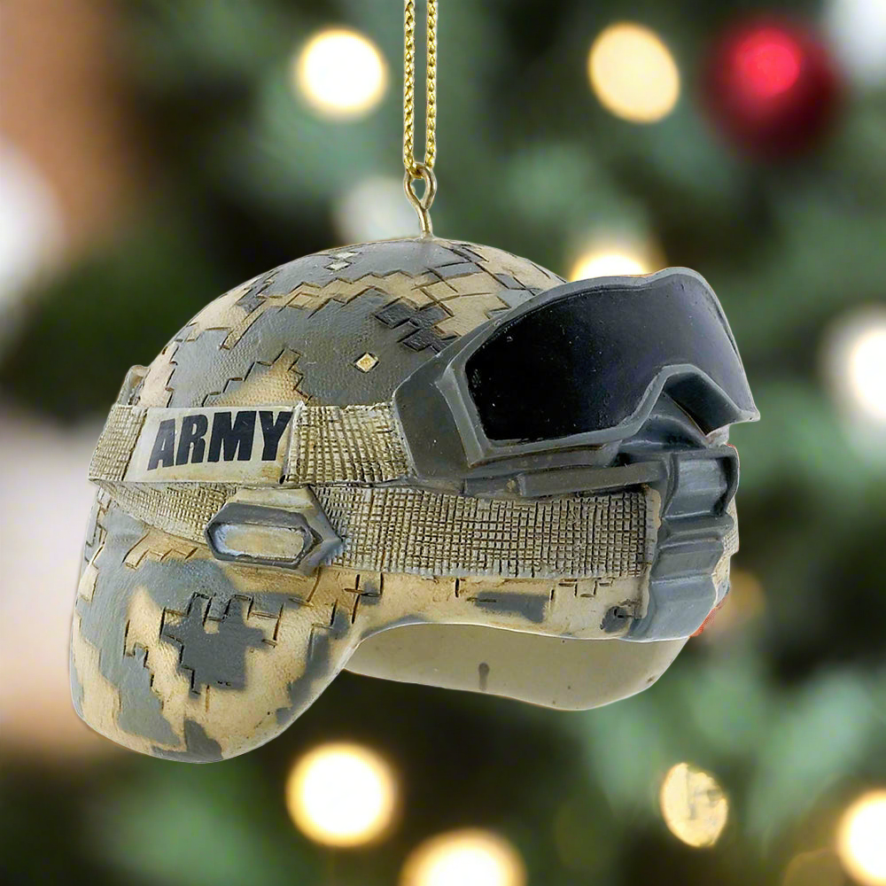 The Canton Christmas Shop Army Combat Helmet 2 3/4&quot; Kurt Adler Ornament