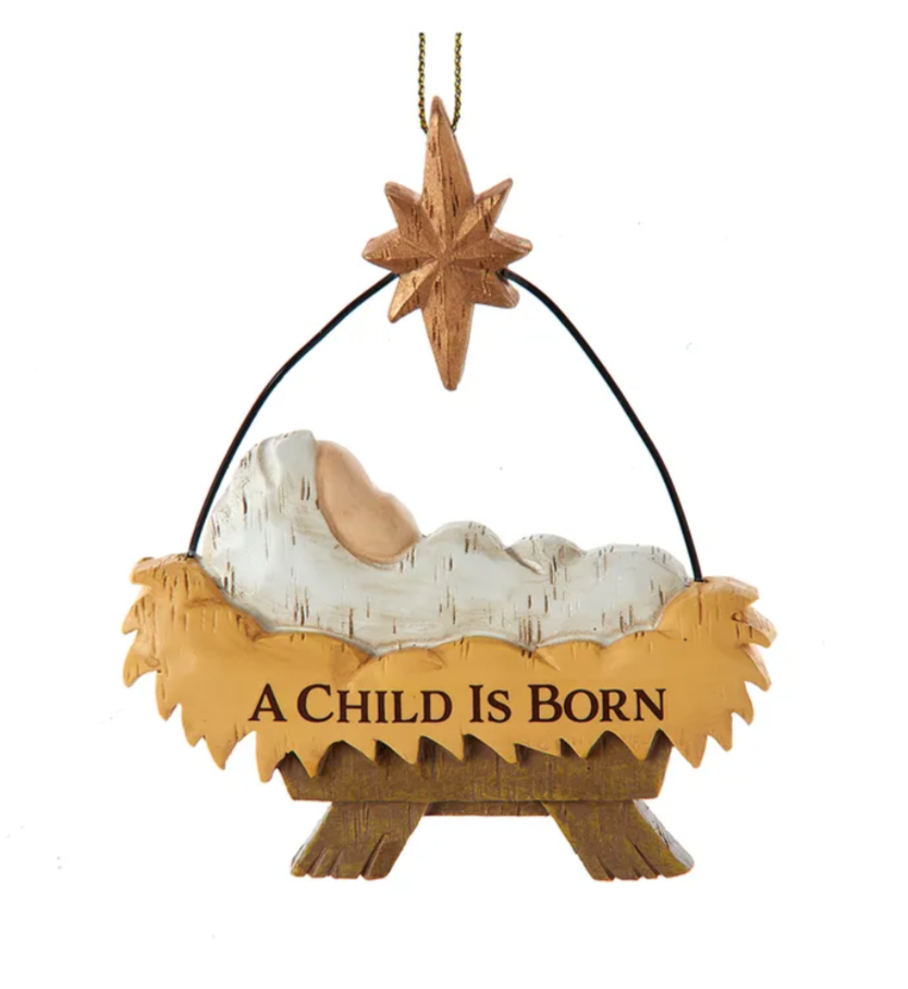 The Canton Christmas Shop A Child is Born Creche Ornament by Kurt Adler