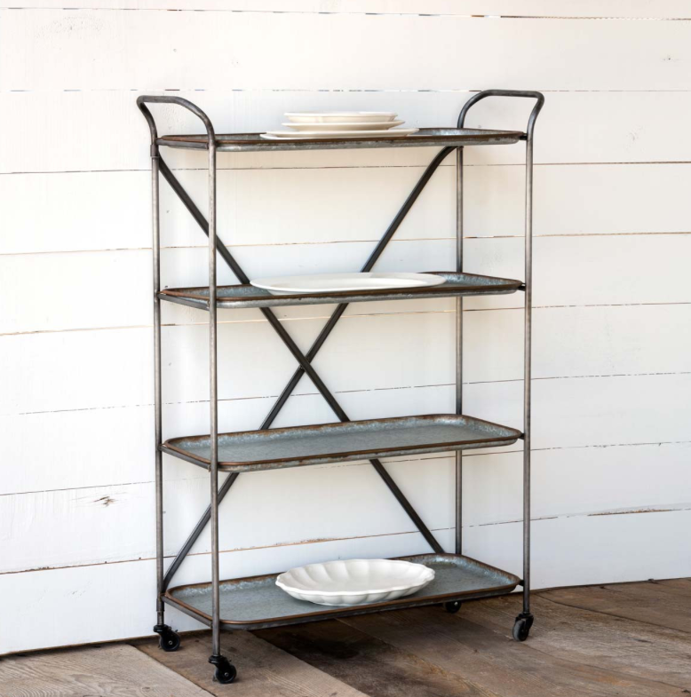 The Canton Christmas Shop Bakery Cart with Removable Trays from Park Hill Collection