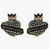 The Canton Christmas Shop Black Crown Birthday Queen Heart Earrings Seed Bead