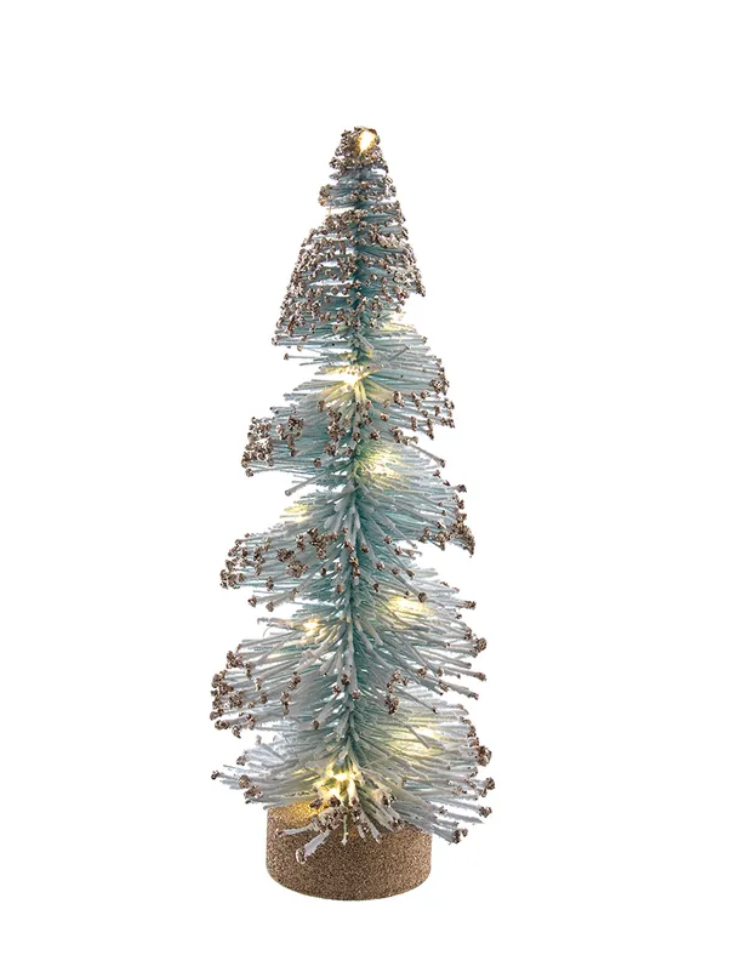 The Canton Christmas Shop 13" Blue Spruce Brush Tree with LED lighting by Kurt Adler