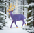 The Canton Christmas Shop Blue and Pink Paper Deer Ornament in magical woods at Christmas