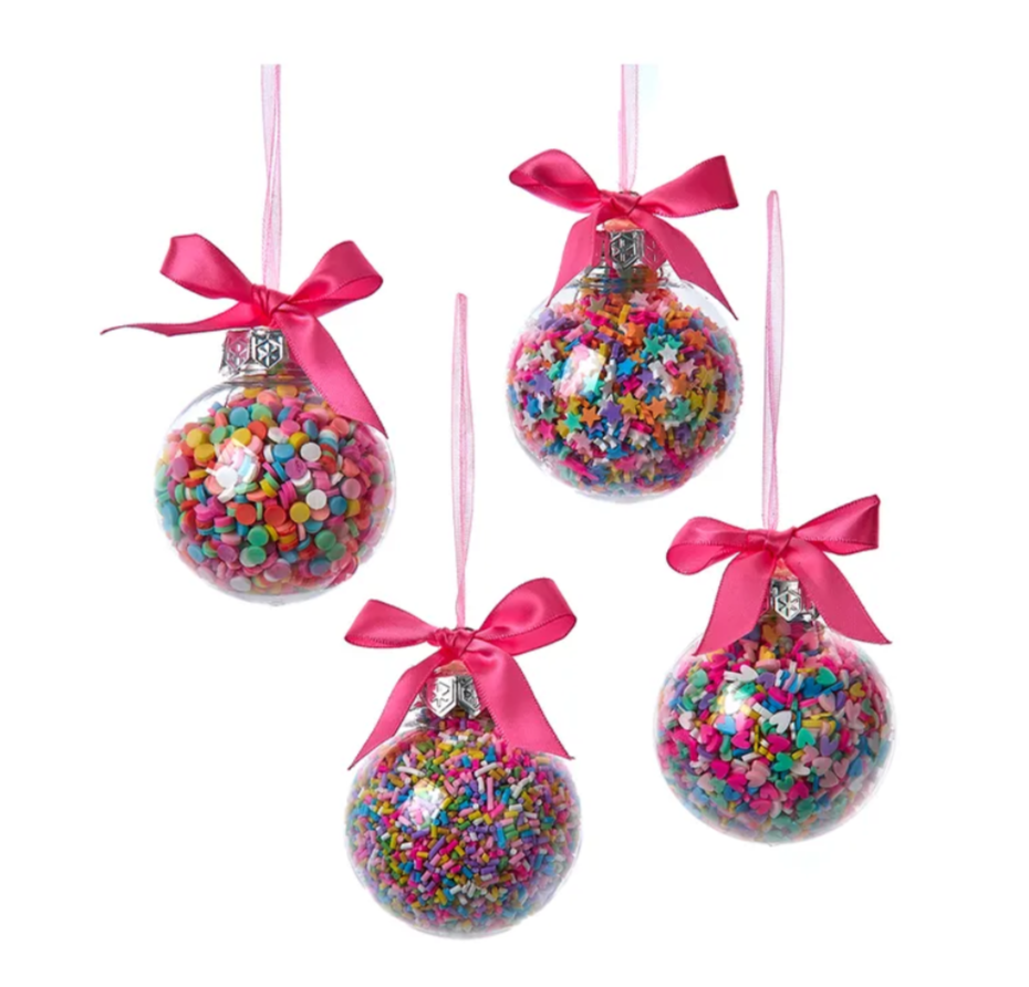 The Canton Christmas Shop Bubblegum Balls with Sprinkles Ornaments by Kurt Adler