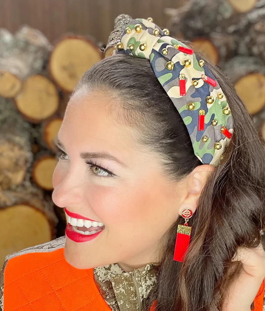 The Canton Christmas Shop Camo &amp; Ammo Headband by Brianna Cannon featuring Camo earrings