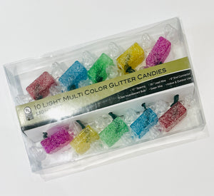 The Canton Christmas Shop 12" UL 10 Light Multicolor Glitter Candies Light Set by Kurt Adler in box