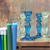 The Canton Christmas Shop Shades of Blue and Green Retro Midcentury Glass Candle Holders Candlesticks for holidays parties birthdays Christmas candles