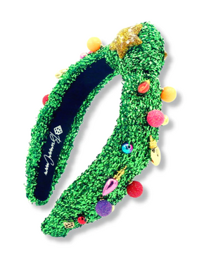 The Canton Christmas Shop Child Size Tinsel Christmas Tree Headband by Brianna Cannon for holiday parties and events 