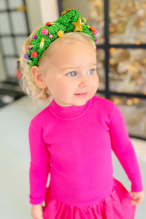 The Canton Christmas Shop Child Size Tinsel Christmas Tree Headband by Brianna Cannon for holiday parties and events on little girl