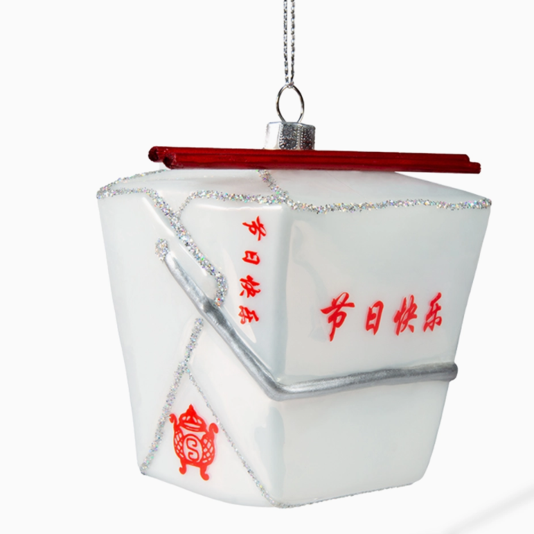 The Canton Christmas Shop Chinese Takeout Glass Ornament for foodies gift box ornament chinatown