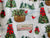 The Canton Christmas Shop Christmas Forest Apron Merry Christmas Trees Cardinal Holly by Two Medium Sized Ladies fabric pattern