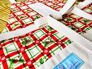 Christmas Plaid Holly Apron