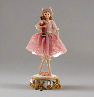 The Canton Christmas Shop Clara Ballet Nutcracker Musical Tabletop Decor music box by Kurt Adler on gray background