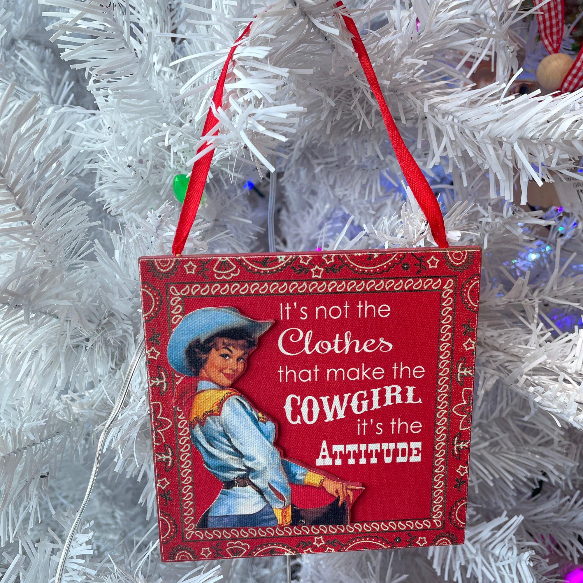 The Canton Christmas Shop Cowgirl Attitude Western Ornament