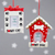 The Canton Christmas Shop Red and White Dog and Cat Picture Frame Ornaments by Kurt Adler