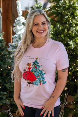 The Canton Christmas Shop A Very Merry Christmas Postcard Pink T-shirt