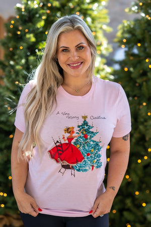 The Canton Christmas Shop A Very Merry Christmas Postcard Pink T-shirt