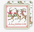 The Canton Christmas Shop Handpainted Dancing Reindeer Square Coaster on white background