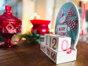 The Canton Christmas Shop Days to Christmas Advent Season Countdown Blocks with Snowman side view