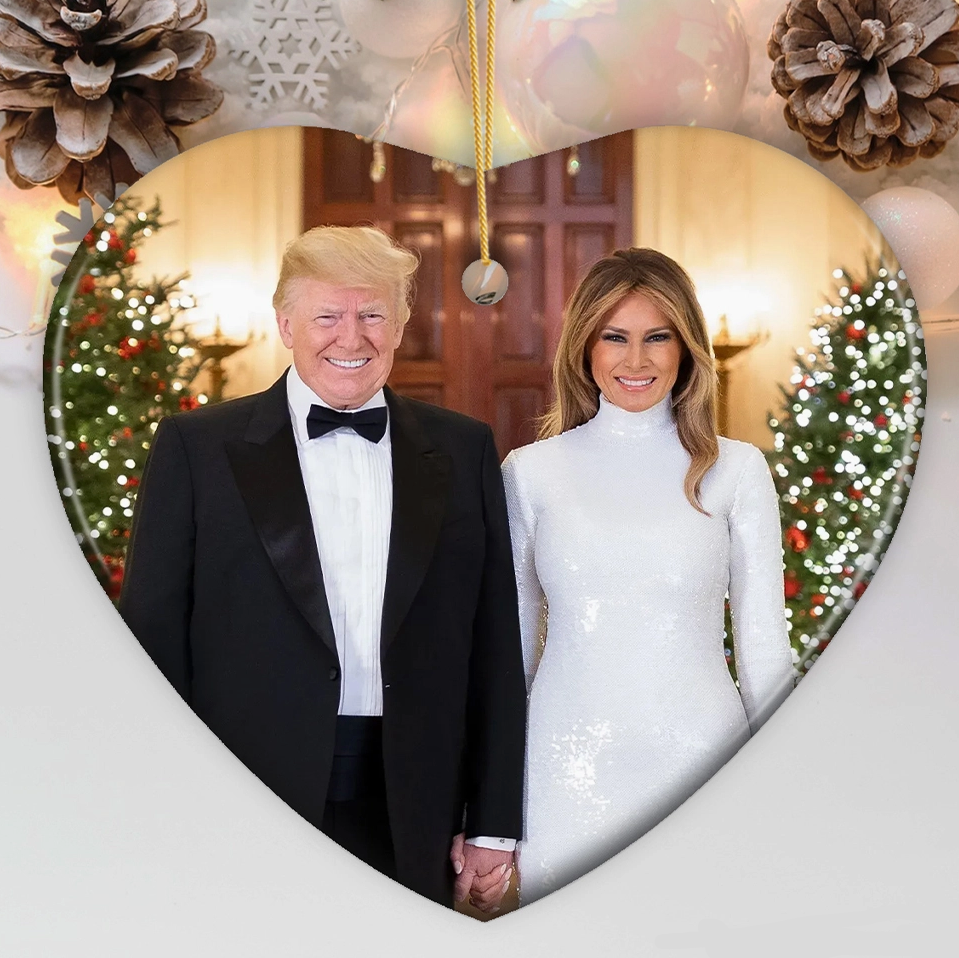 The Canton Christmas Shop Donald and Melania Trump Presidential Heart Ornament