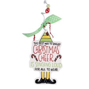 The Canton Christmas Shop Elf Christmas Cheer Flat Ornament by Glory Haus