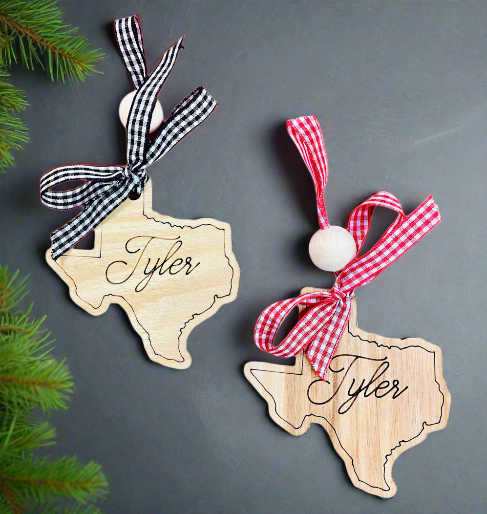 Tyler Texas Wood Engraved Souvenir Ornament