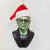 The Canton Christmas Shop Frankenstein Santa Hat Glass Christmas Ornament Black Tuxedo Horror Halloween Glittered 