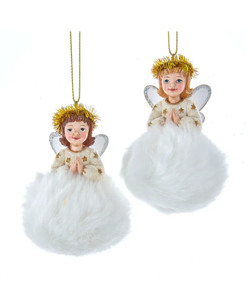 German Fluffy Angel Ornaments, Asstd.