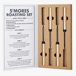 The Canton Christmas Shop Gimme S'mores Boxed Tools Gift Set Roasting Set Skewers and S'mores Instructions Interior