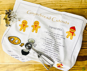 The Canton Christmas Shop Gingerbread Cookies Recipe Kitchen Towel Unfolded