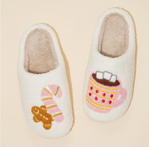 The Canton Christmas Shop Gingerbread and Cocoa Sherpa Slippers