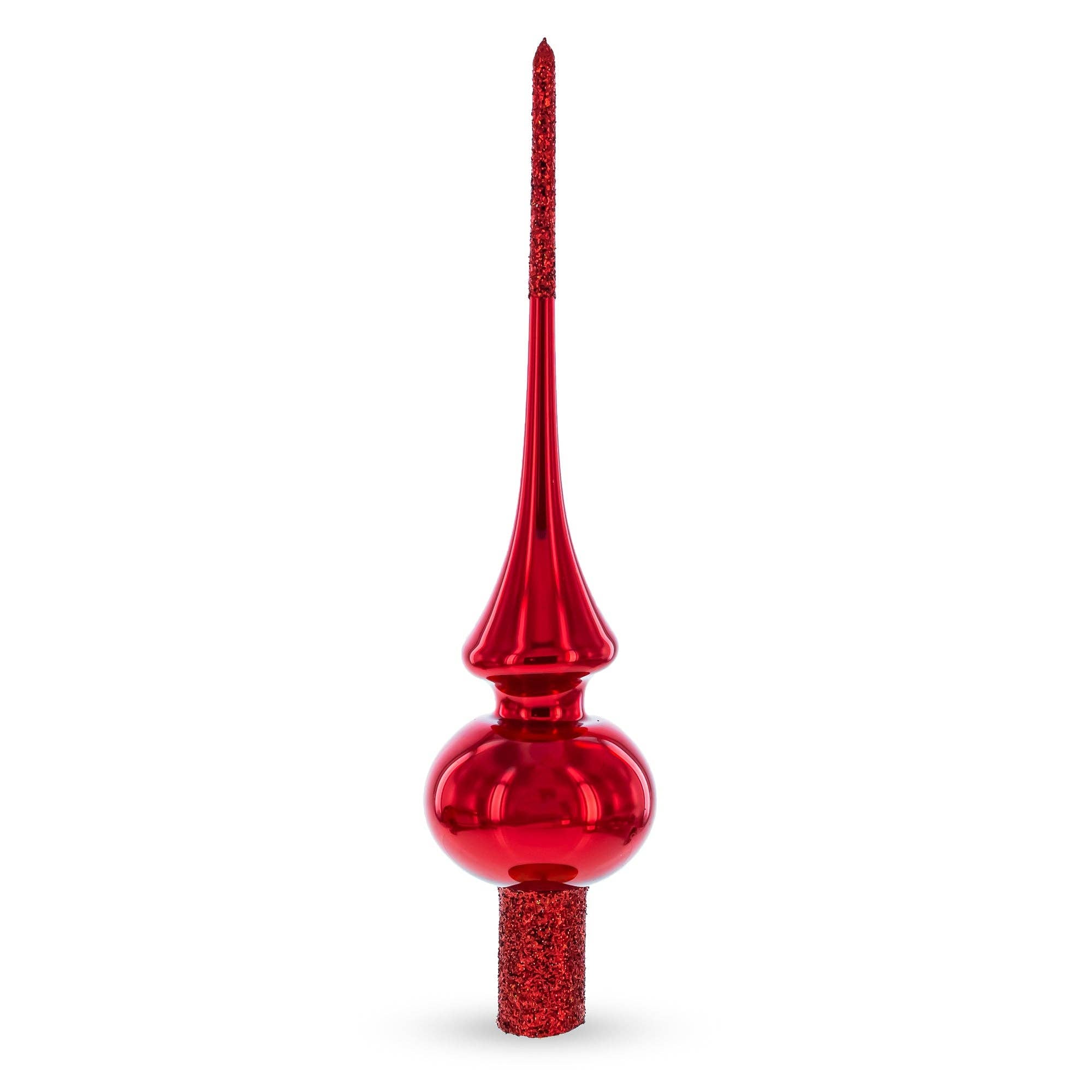 The Canton Christmas Shop Glossy Red Glittered Christmas Tree Topper