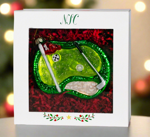 The Canton Christmas Shop Golf Course Ornament in box