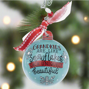 The Canton Christmas Shop Grandkids Snowflake Ornament by Glory Haus Grandkids are like snowflakes each uniquely beautiful with snowflake design