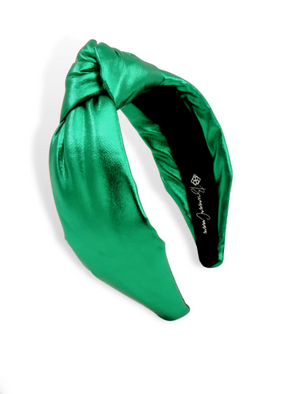 The Canton Christmas Shop Green Puff Metallic Knotted Headband from Brianna Cannon