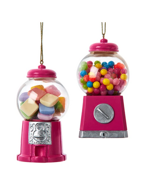 The Canton Christmas Shop Candy Machine Ornament assortment classic gumball machine on white background