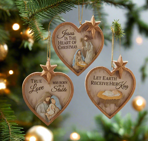 The Canton Christmas Shop Heart Shaped Nativity Ornament by Kurt Adler