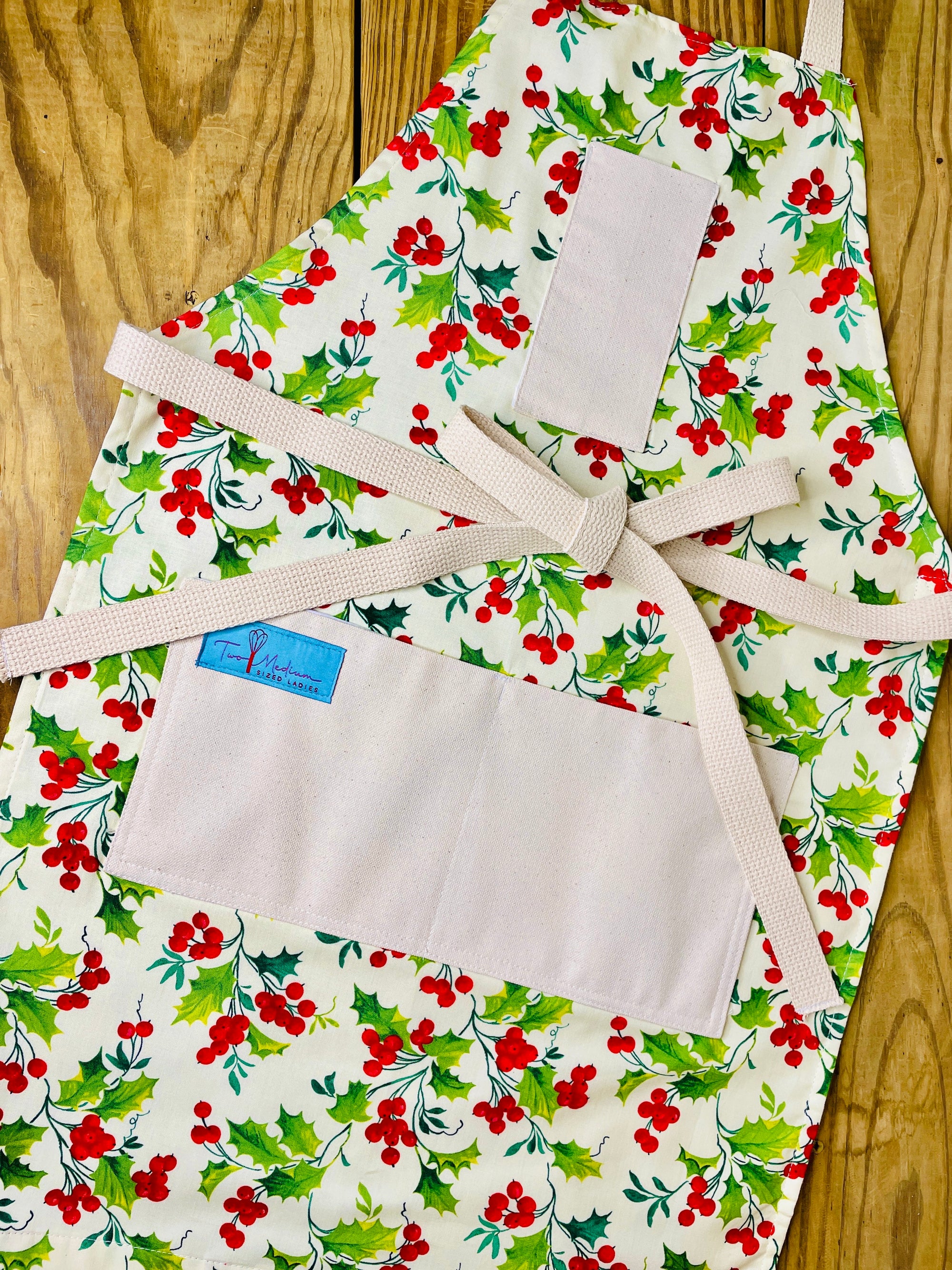 The Canton Christmas Shop Hollyberry Apron by Two Medium Sized Ladies