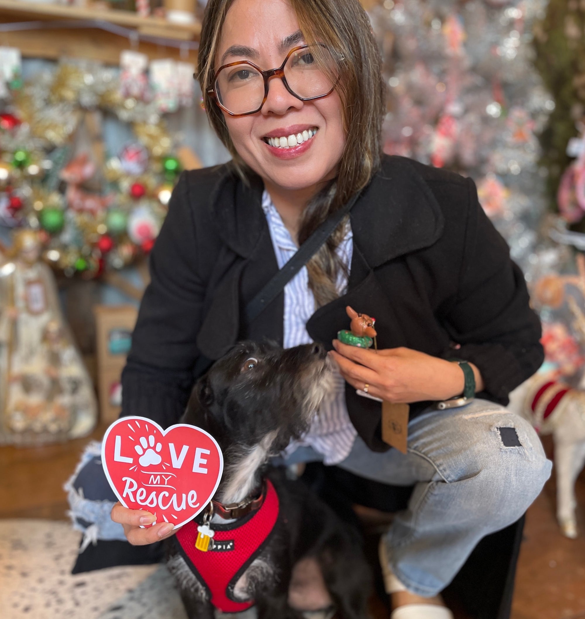 The Canton Christmas Shop Love My Rescue Magnet Dog lovers