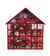 The Canton Christmas Shop 13" Wooden Santa Advent Calendar with trinkets for each day by Kurt Adler on tabletop
