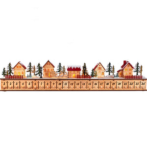 Lit Christmas Village Mantlepiece Advent Calendar by Kurt Adler