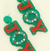 The Canton Christmas Shop Joy Christmas Wreath Glitter Acetate Earrings for holiday fun celebrations resin rhinestone glitter