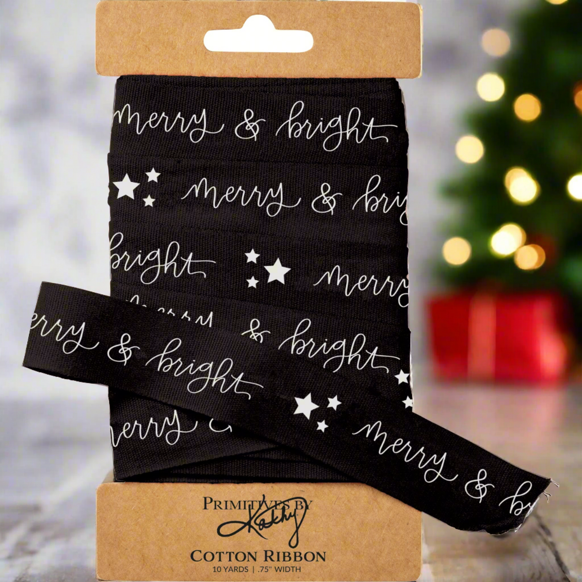 The Canton Christmas Shop Merry &amp; Bright Cotton Ribbon from Primitives by Kathy