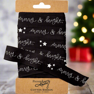 The Canton Christmas Shop Merry & Bright Cotton Ribbon from Primitives by Kathy