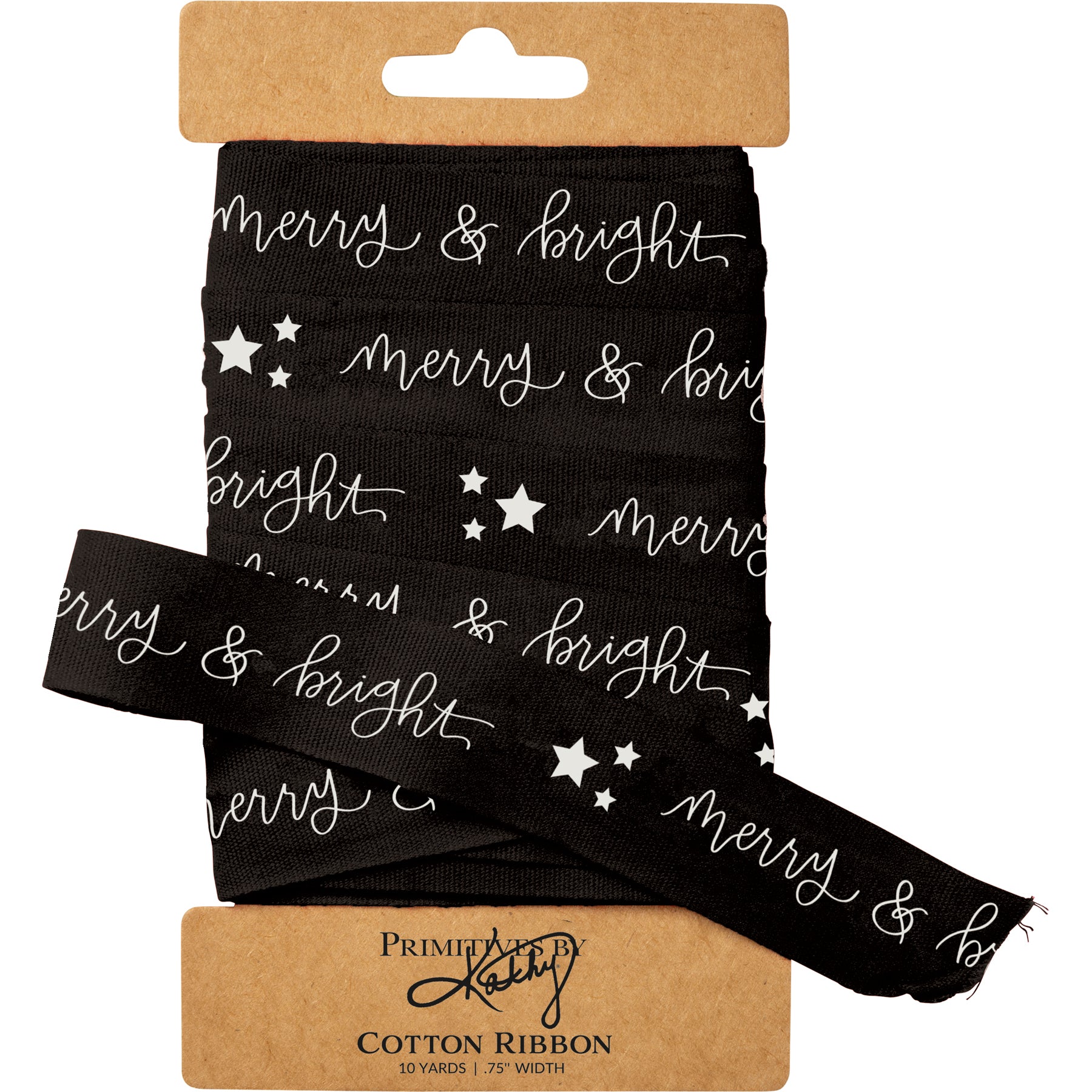 The Canton Christmas Shop Merry & Bright Cotton Ribbon from Primitives by Kathy
