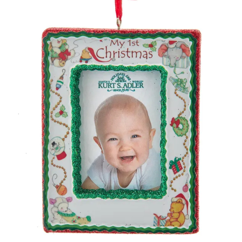 The Canton Christmas Shop My 1st Christmas Baby Photo Frame Ornament for Personalization by Kurt Adler