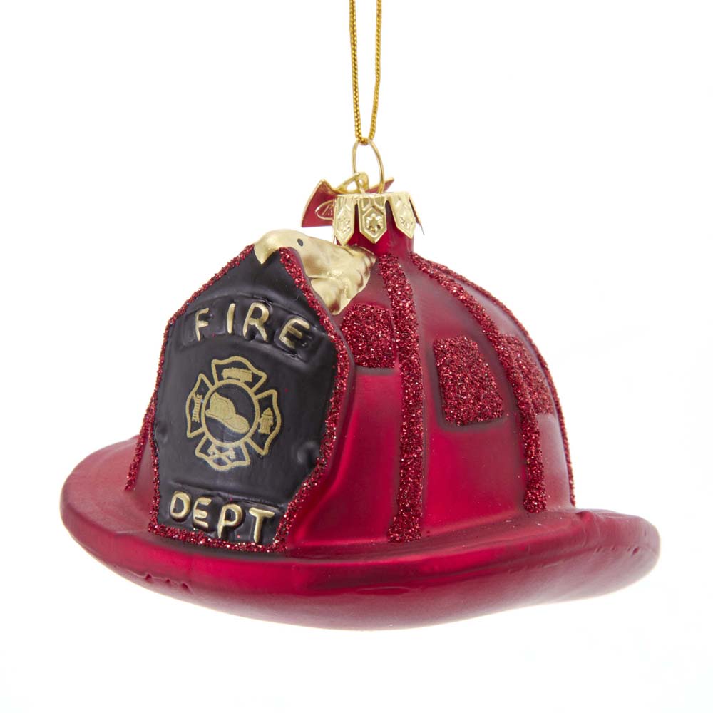 The Canton Christmas Shop Noble Gems Fireman Helmet Ornament